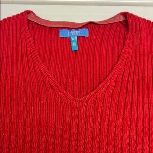 Escada Sport Vibrant V Neck Red Knitwear